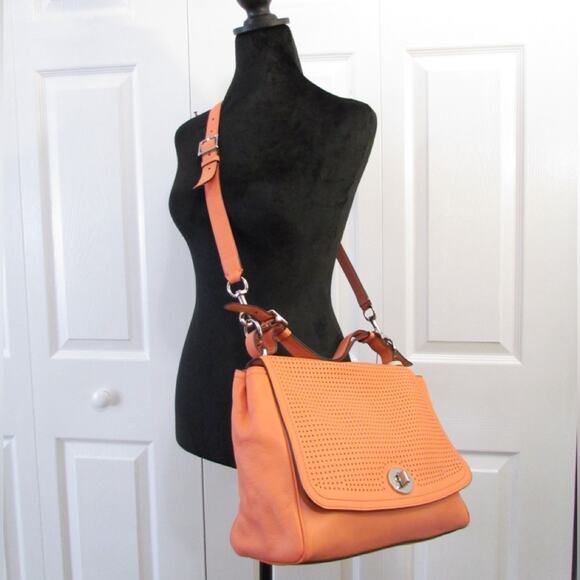 Coach Perforated Leather Romy Top Handle/ Shoulder Bag - Picture 9 of 10